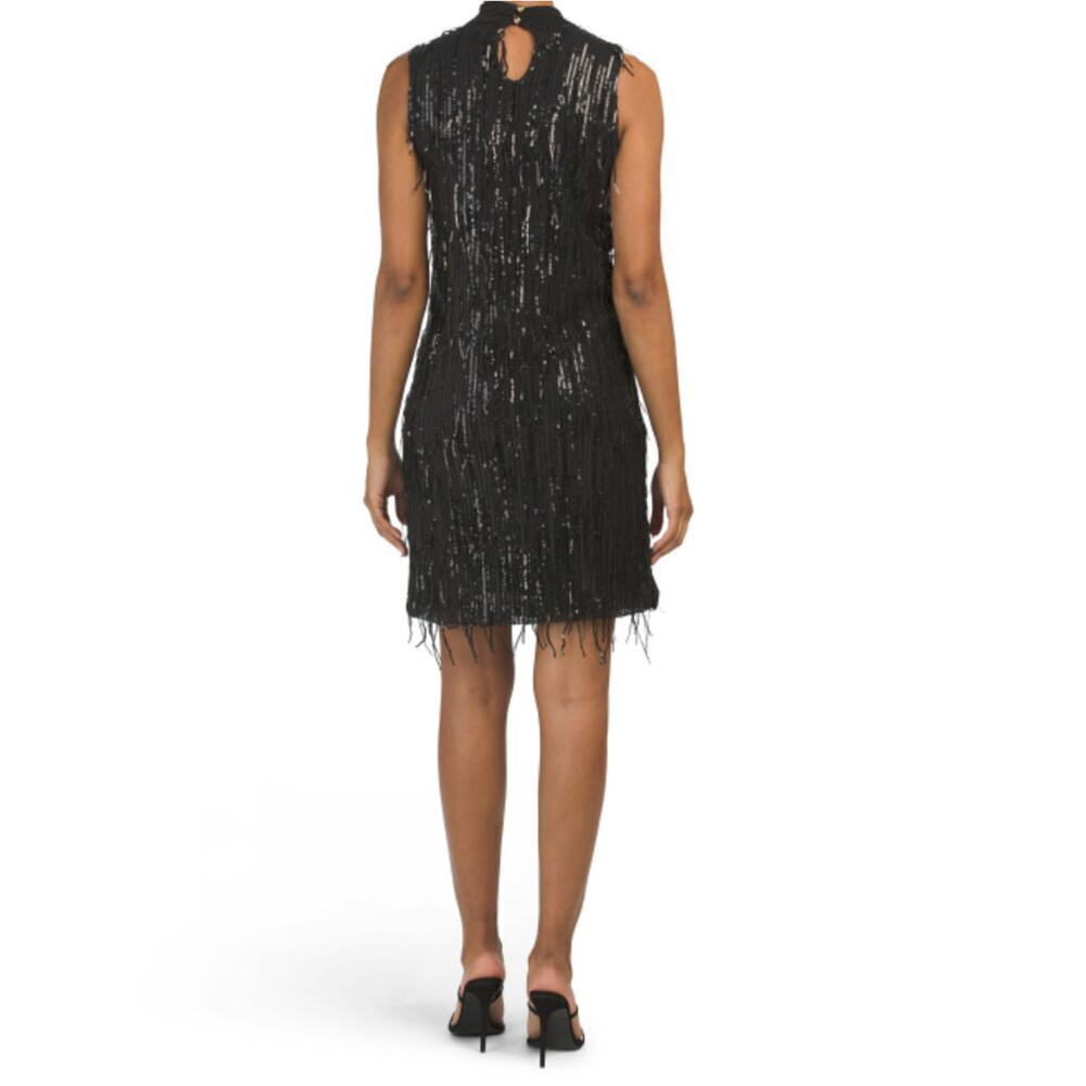 New Carla Conti Made in Italy Sequin Fringe Retro Cocktail Party Mini Dress - Picture 4 of 9